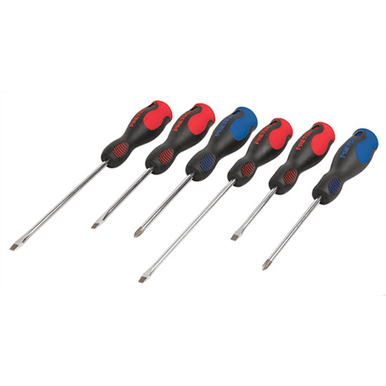 JUEGO DE DESTORNILLADORES, 6 PZS, C GRIP, PRETUL