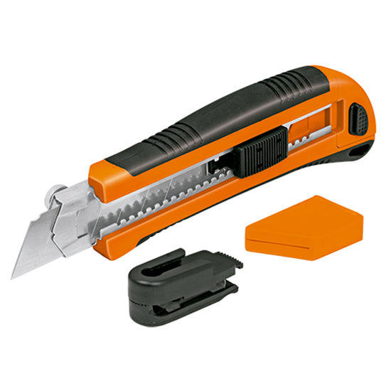 Cúter profesional con alma metálica y grip - 18 cm - 25 mm