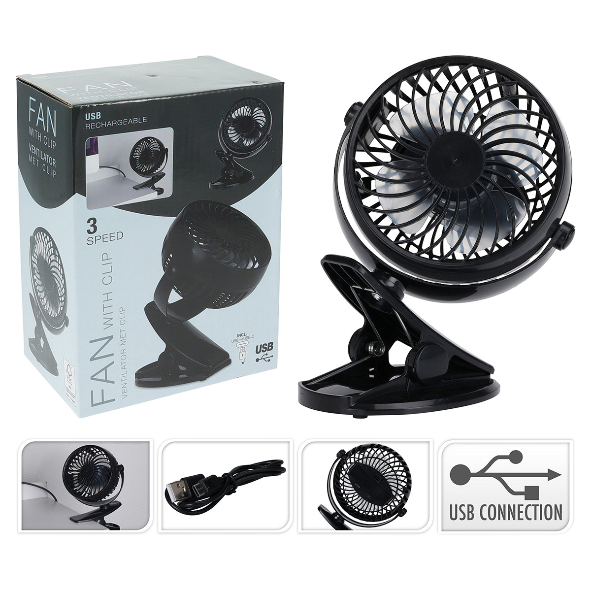 Ventilador portátil - Negro