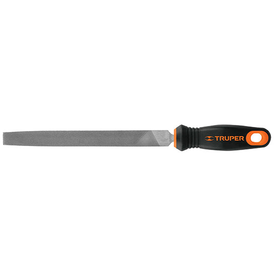 Lima plana bastarda con mango bimaterial - 200 mm