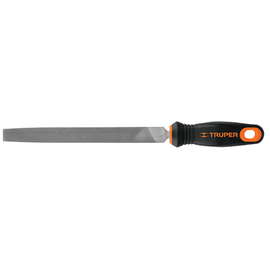 Lima plana bastarda con mango bimaterial - 200 mm