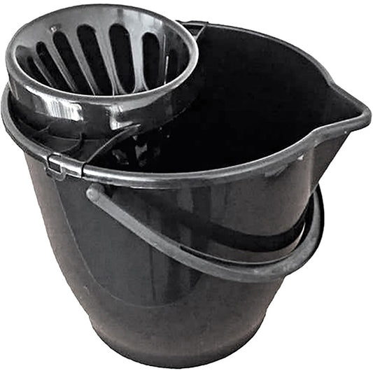 CUBO FREGONA + ESCURRIDOR 13 Lt NEGRO